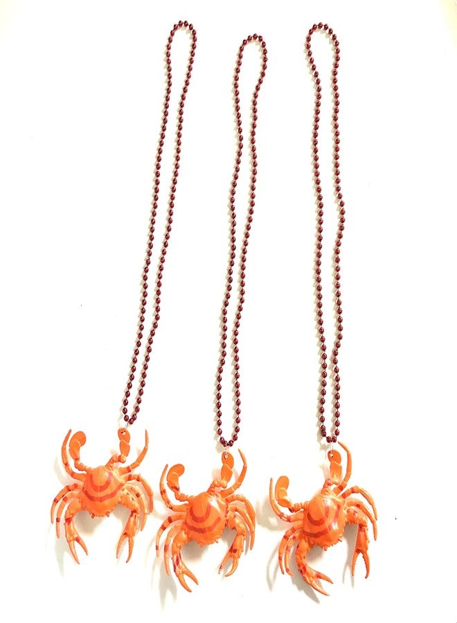 GZYSSL 6 Pcs Crab Mardi Gras Bead Necklaces Mardi Gras Parade Throw Bead Necklacs Party Supplies - Image 3